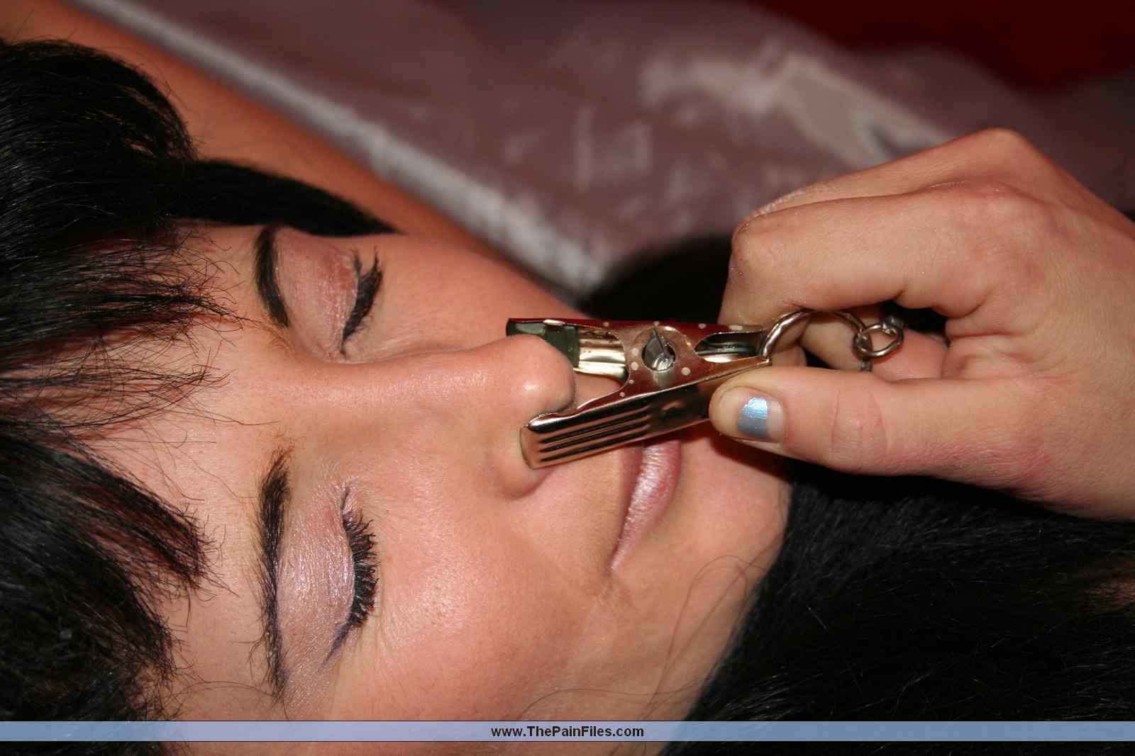 lesbian face humiliation and nose clamp torture